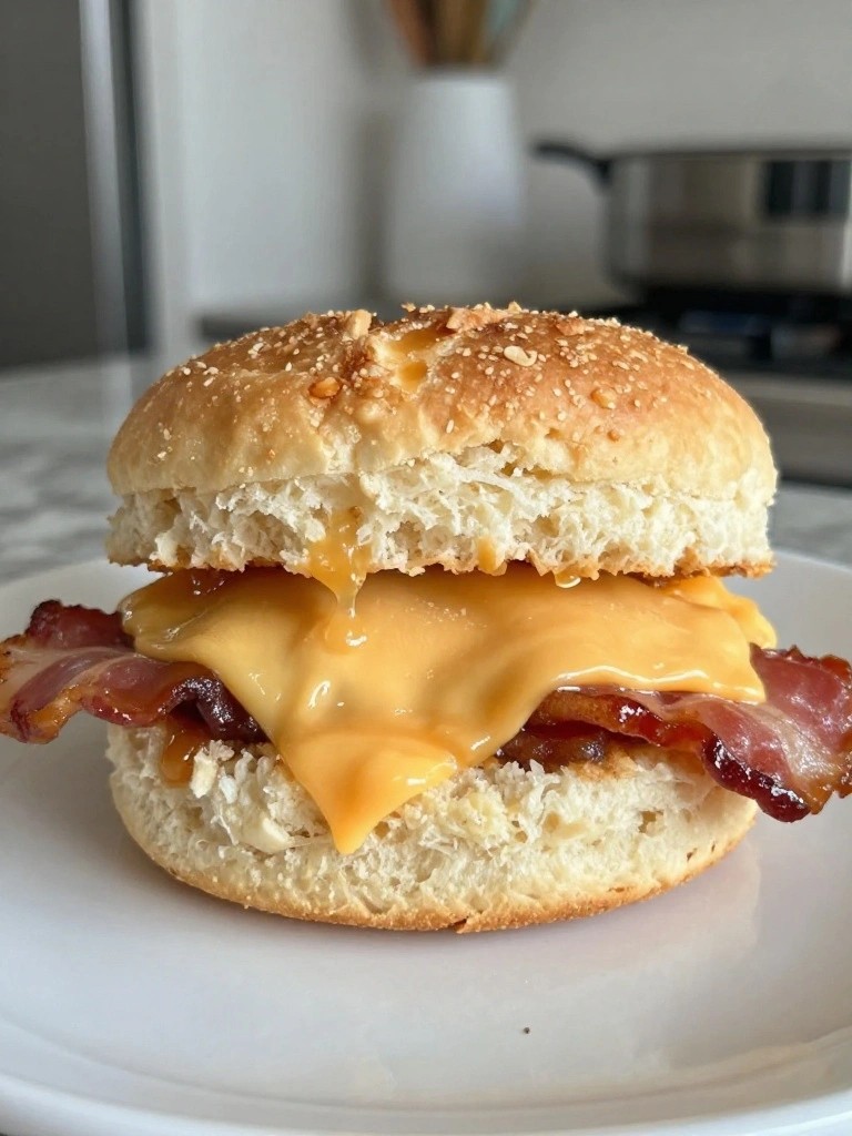 Maple-Glazed Bacon and Sharp Cheddar Buttermilk Biscuit