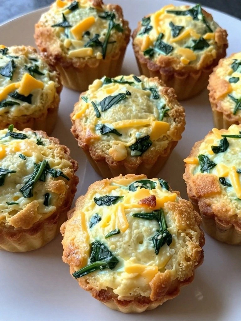 Bite-Size Cheesy Spinach Egg Muffins