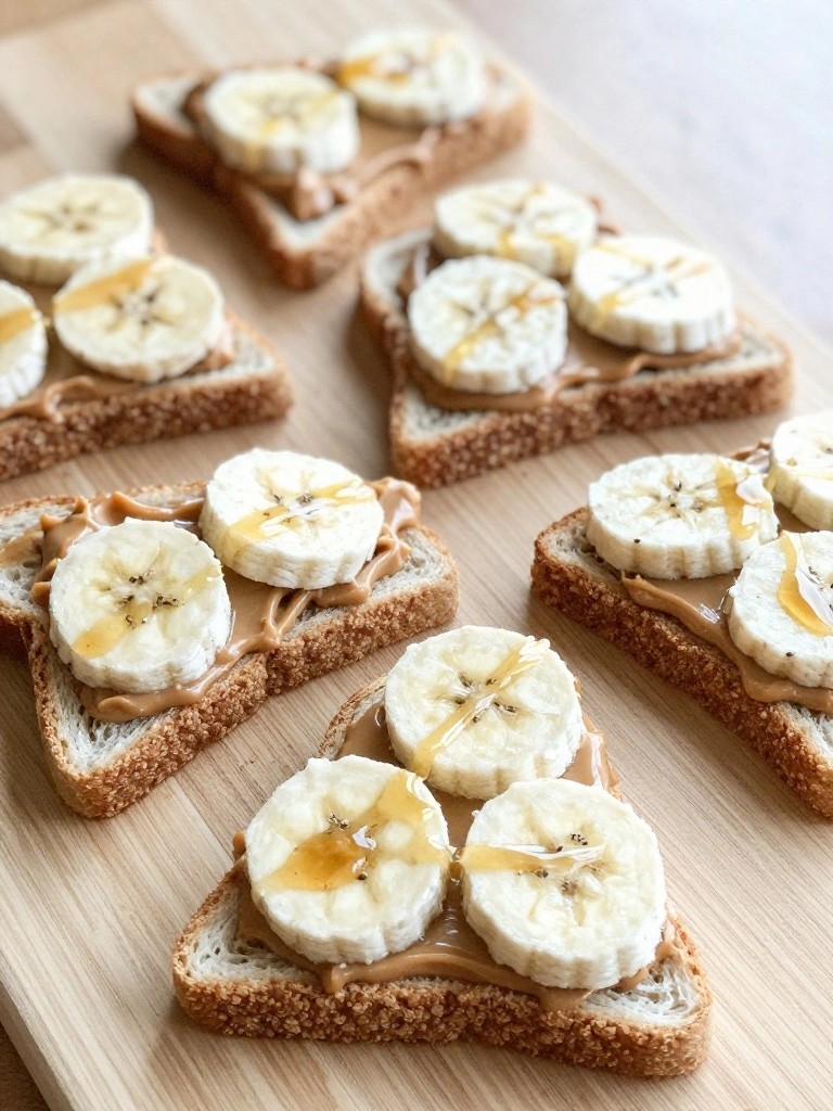 Peanut Butter Banana Toast Triangles