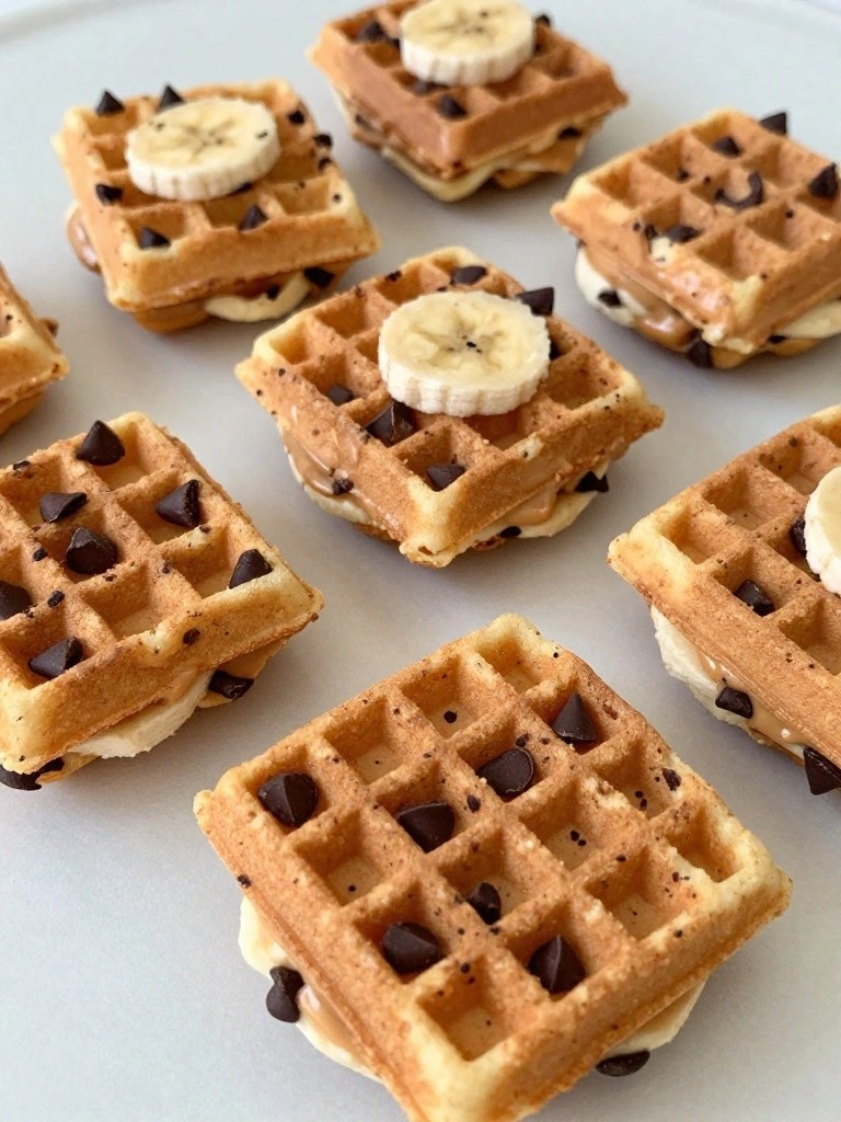 Tiny Chocolate Chip Waffle Sandwiches