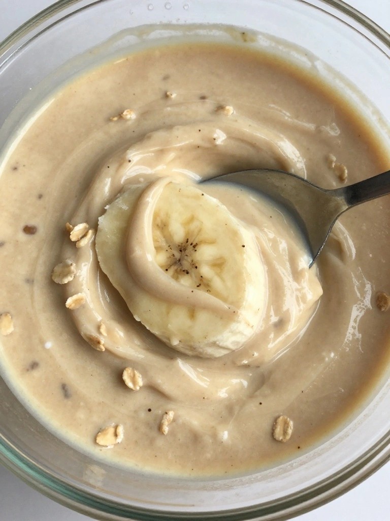 Banana Almond Butter Overnight Oats with Greek Yogurt