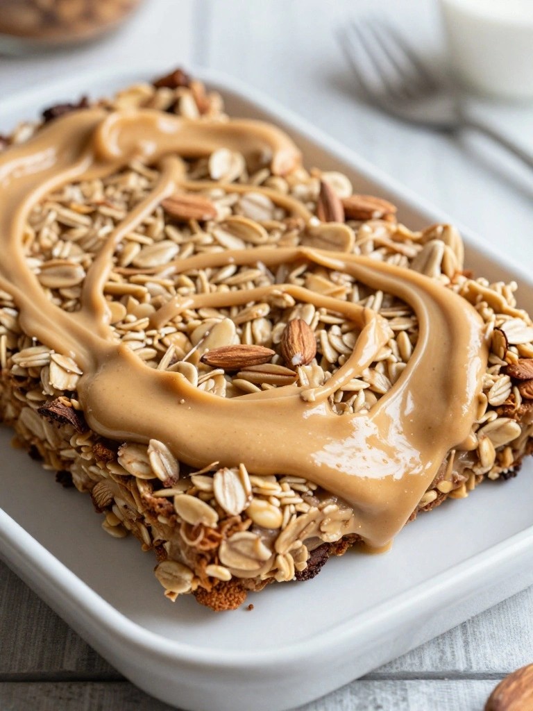 Gingerbread Spiced Oat Skillet with Almond Butter