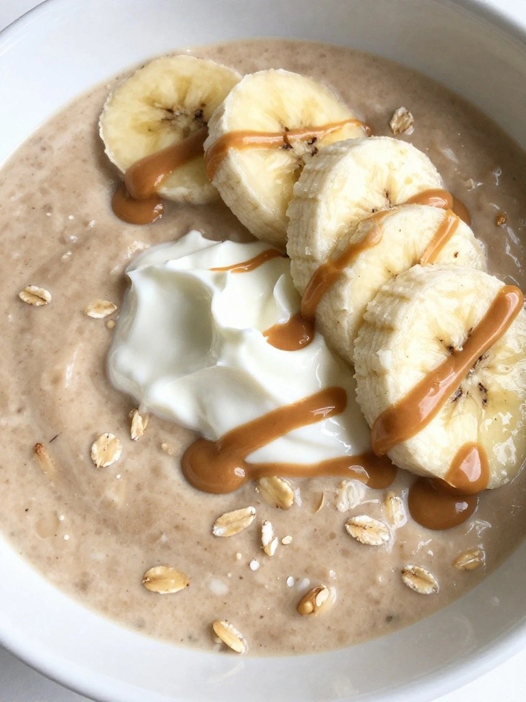 Peanut Butter Banana Oat Smoothie Bowl
