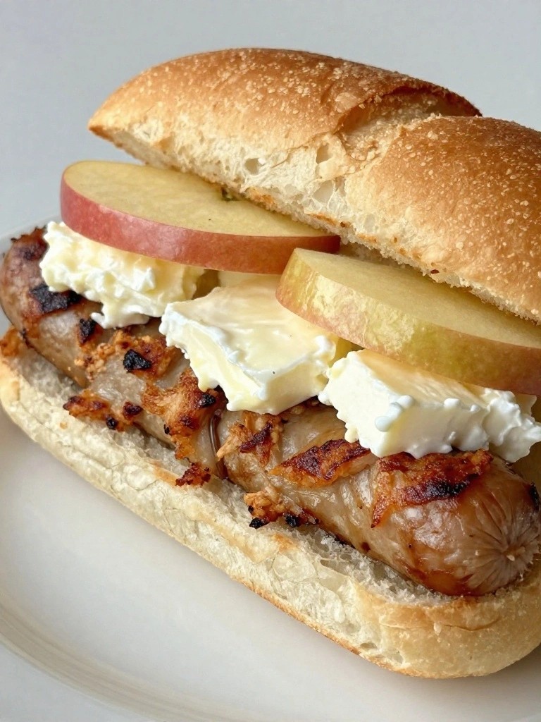 Chicken Apple Sausage and Brie Brioche Sandwiches