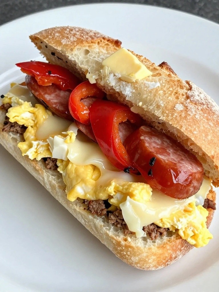 Italian Sausage, Roasted Red Pepper, and Provolone Panini