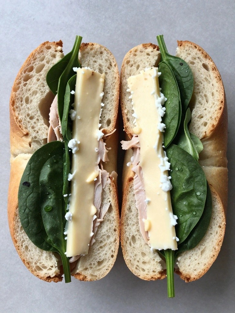 Smoked Turkey, Spinach, and Havarti Bagel Sandwiches