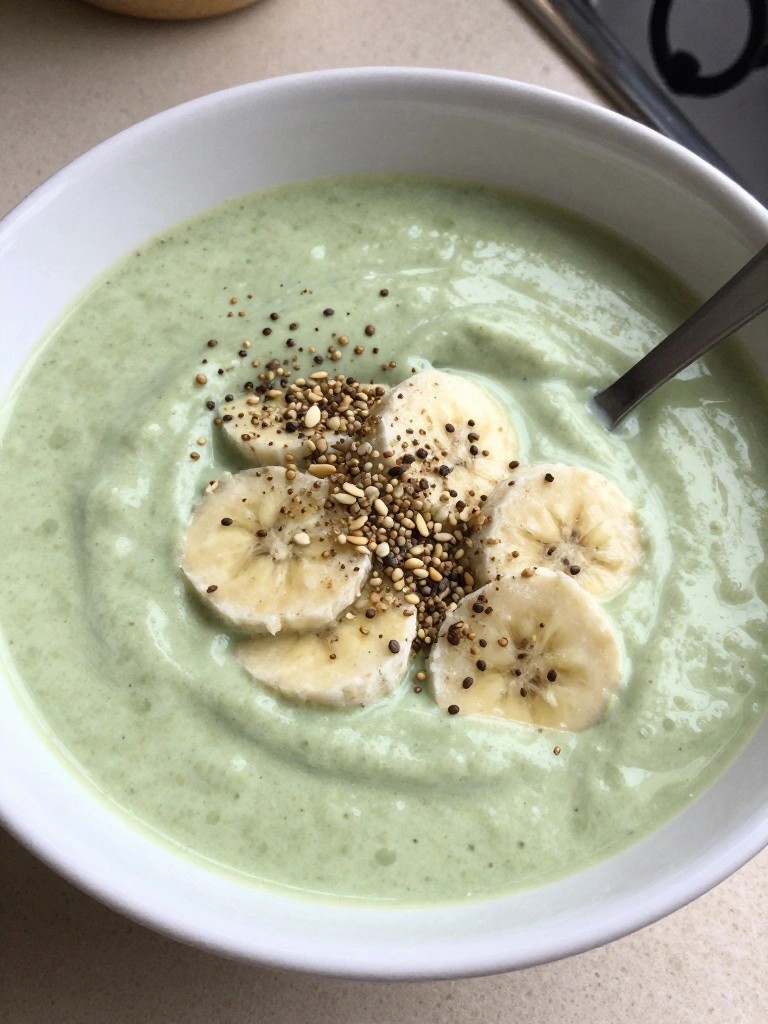 Protein-Packed Smoothie Bowl with Whey, Spinach, and Hemp Seeds