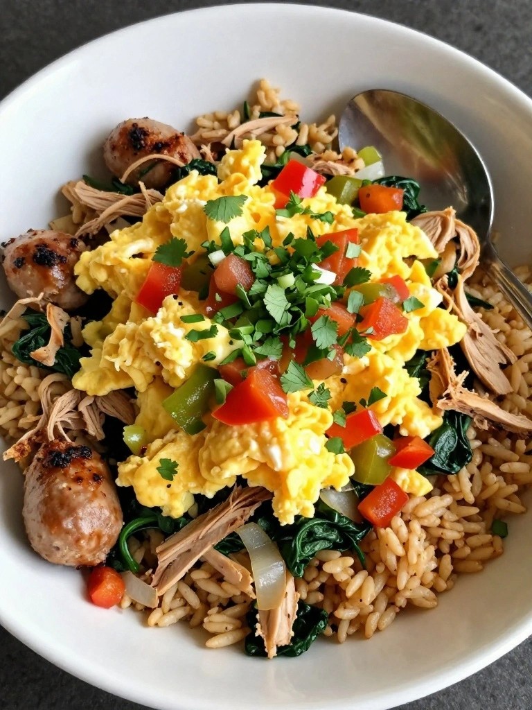 Turkey Sausage and Veggie Breakfast Burrito Bowl