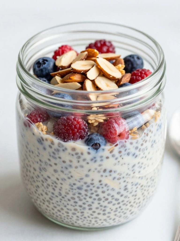 Mixed Berry Almond Crunch Chia Pudding
