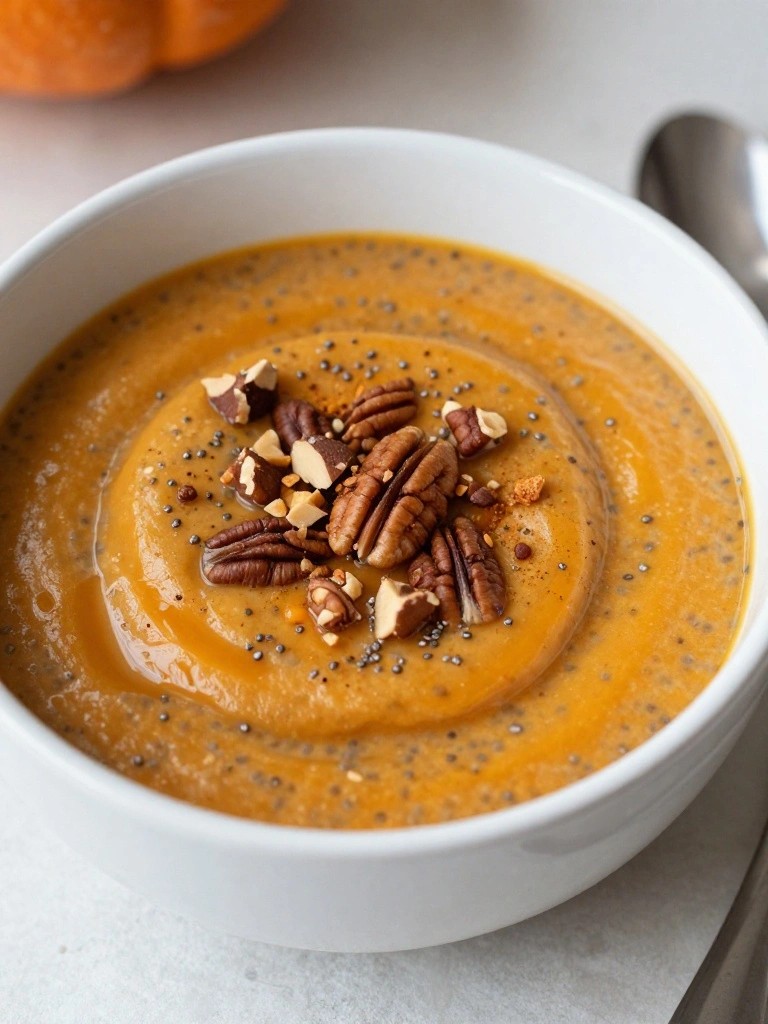 Pumpkin Spice Chia Pudding with Pecans