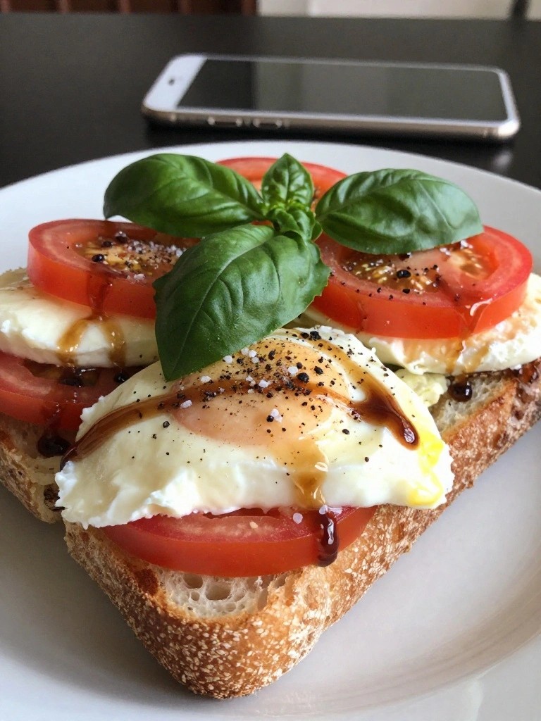 Caprese Breakfast Sandwich on Ciabatta