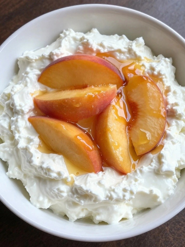 Cottage Cheese Bowl with Peach and Honey