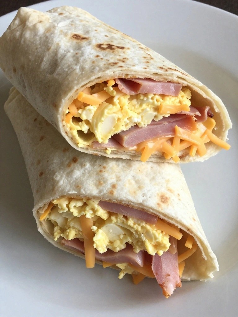 Ham and Cheese Egg Wrap