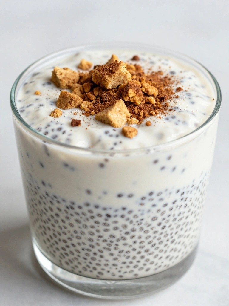 Layered Chia Pudding Parfait with Maple Tempeh Crumbles