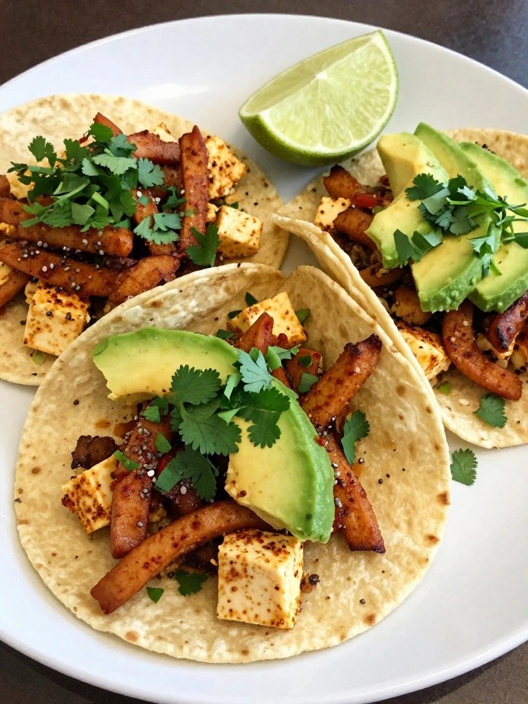 Spicy Tempeh and Scrambled Tofu Breakfast Tacos