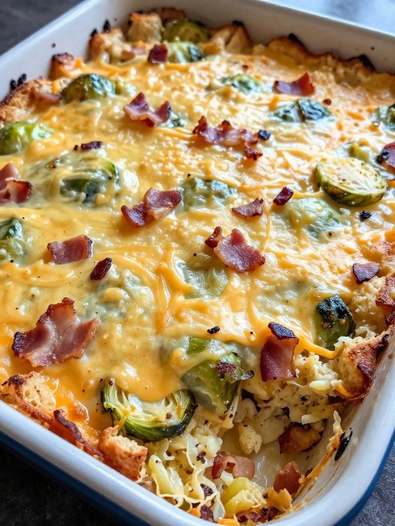Bacon and Brussels Sprouts Holiday Casserole
