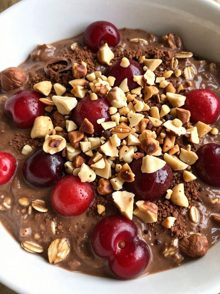Cherry Chocolate Hazelnut Protein Oatmeal