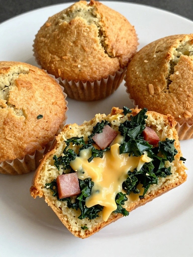 Ham Kale Swiss Breakfast Muffins