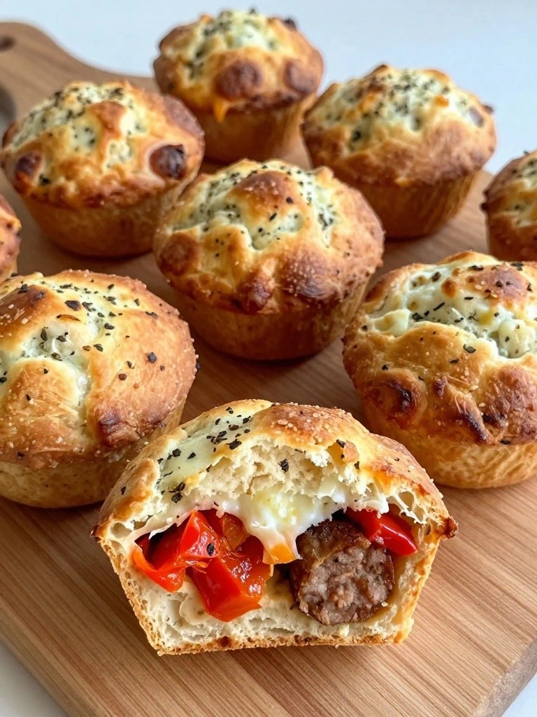Italian Sausage Roasted Pepper Muffins