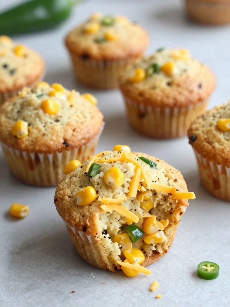 Jalapeño Corn Cheddar Breakfast Muffins