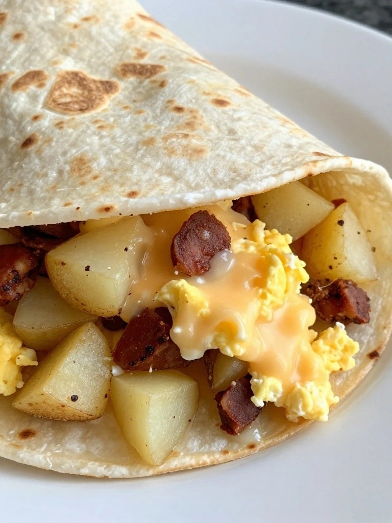 Chorizo, Potato, and Pepper Jack Breakfast Burritos