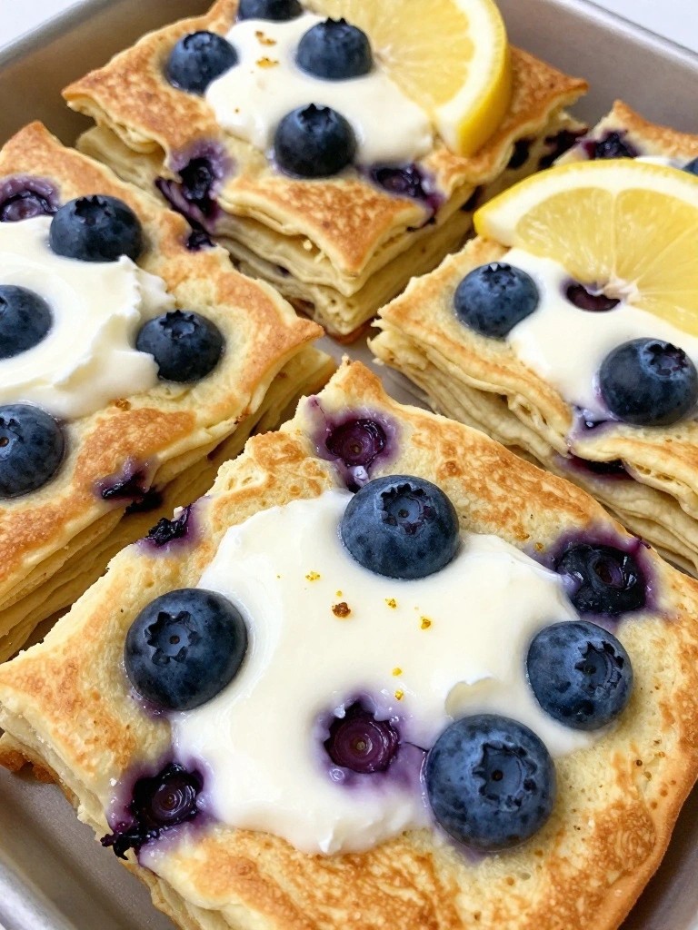 Blueberry Sheet Pan Pancake with Ricotta and Lemon