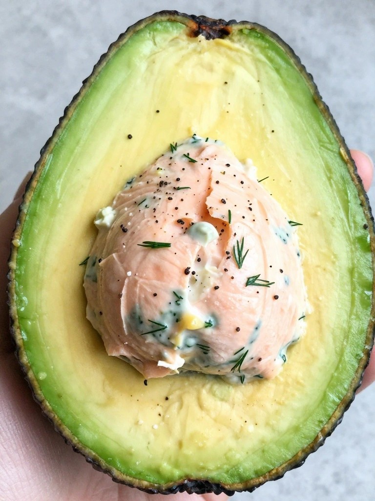 Smoked Salmon and Cream Cheese Stuffed Avocado
