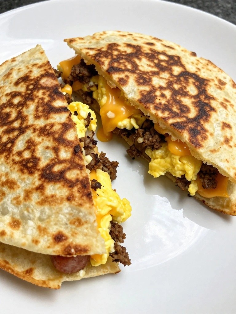 Chicken Apple Sausage Breakfast Quesadillas