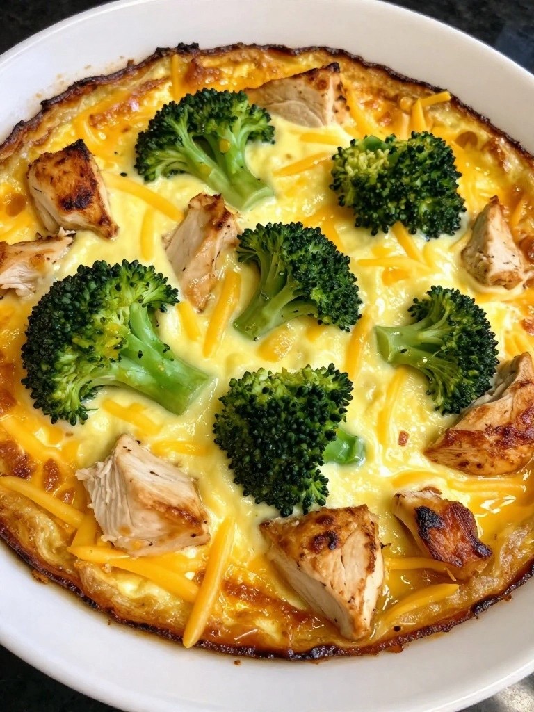 Broccoli Cheddar Chicken Egg Bake
