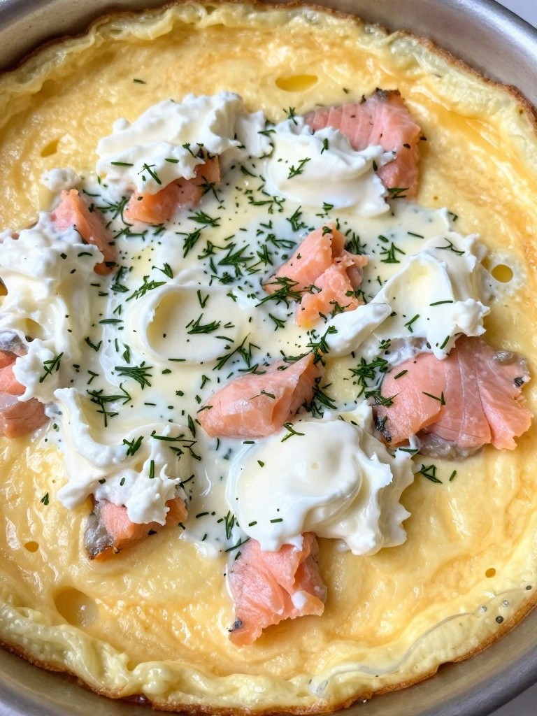 Smoked Salmon Dill Cream Cheese Egg Bake