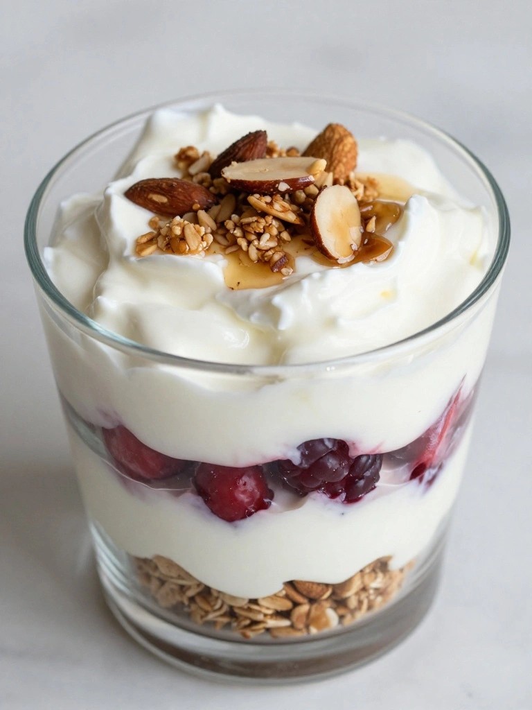 Berry Greek Yogurt Parfait with Almond Granola