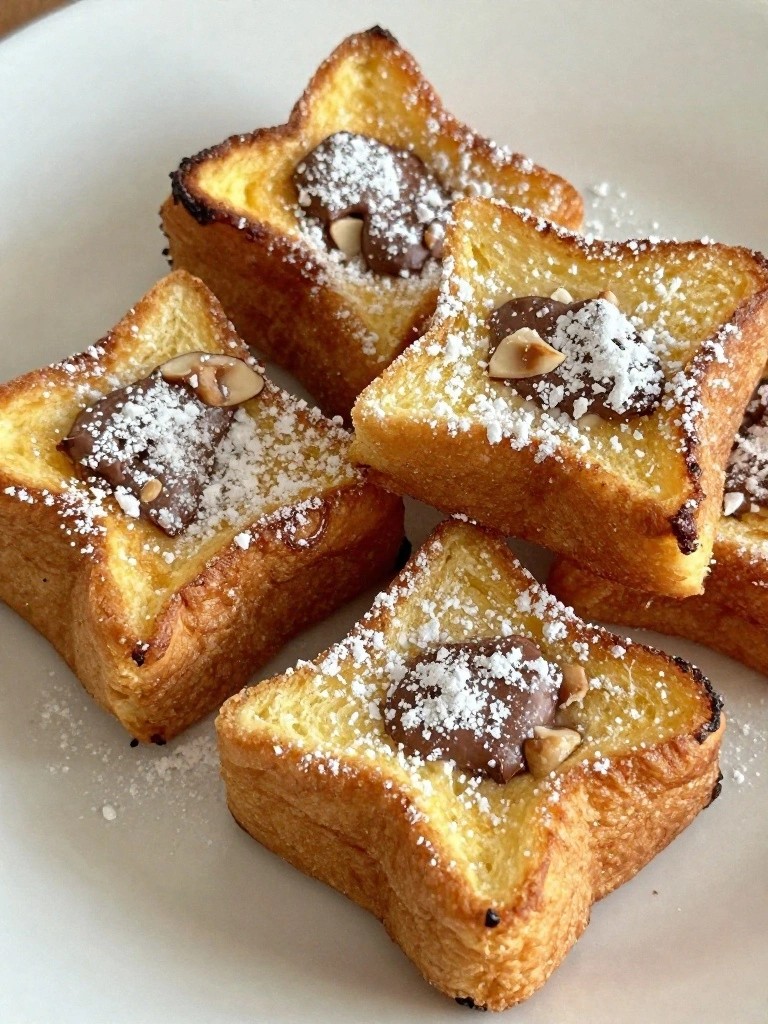 Chocolate Hazelnut Stuffed French Toast Bites