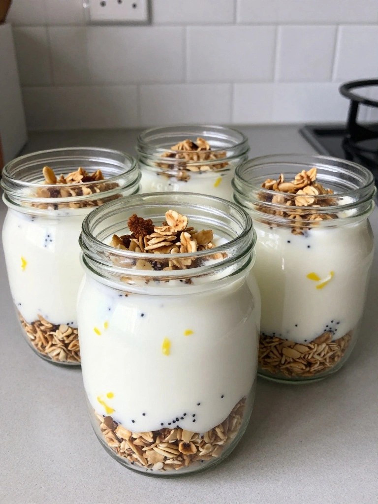 Lemon Poppy Seed Yogurt Breakfast Jars