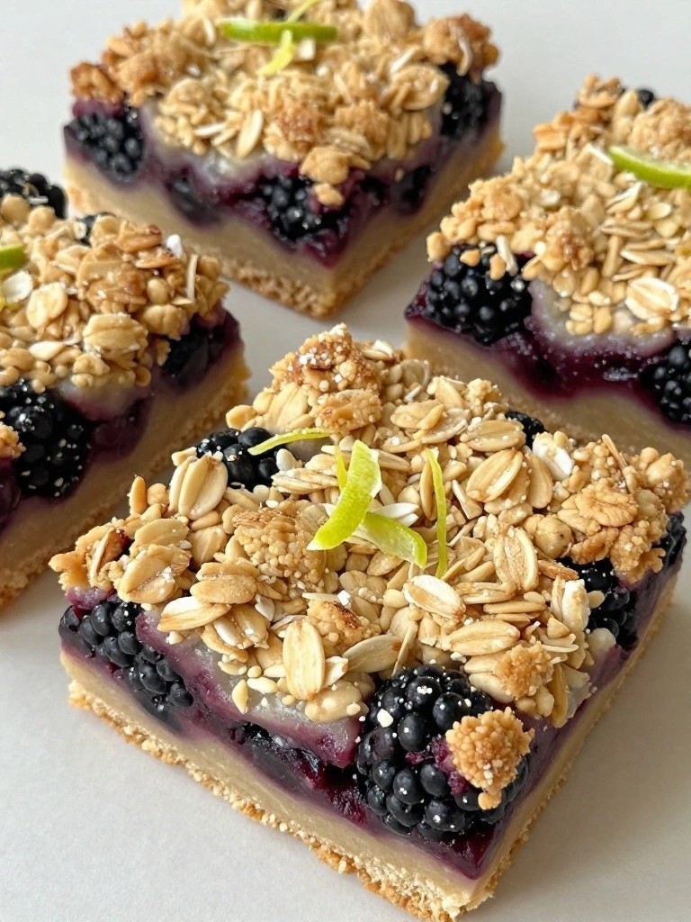 Blackberry Lime Breakfast Crumble Bars