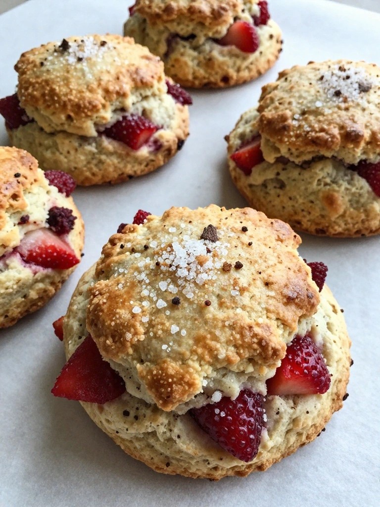 Strawberry Rhubarb Breakfast Scones