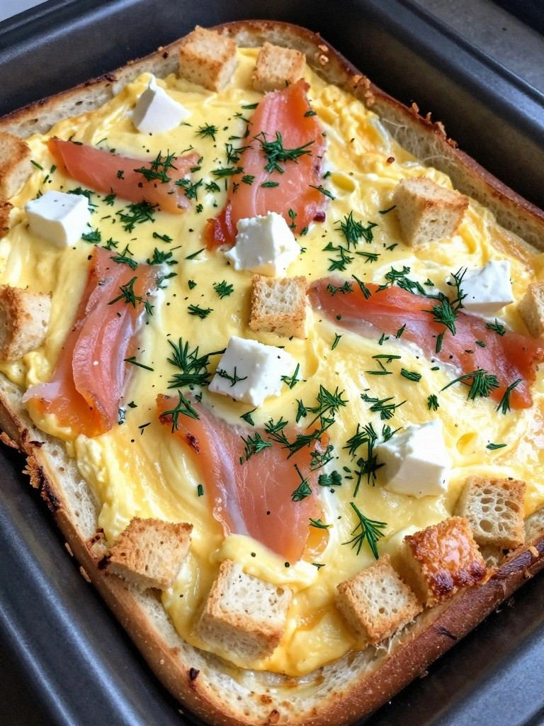 Sheet Pan Everything Bagel Egg Bake with Lox