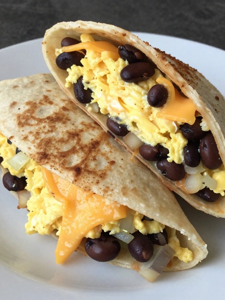 Bean and Egg Breakfast Burritos