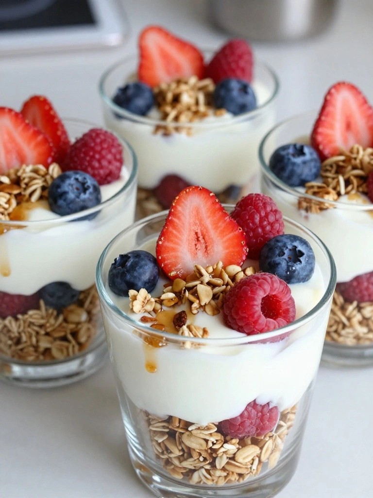 Berry Yogurt Parfait Cups with Granola