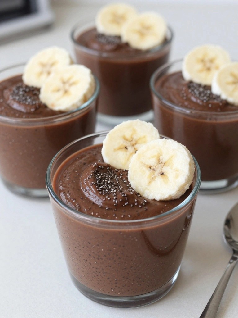 Chocolate Banana Chia Pudding Cups
