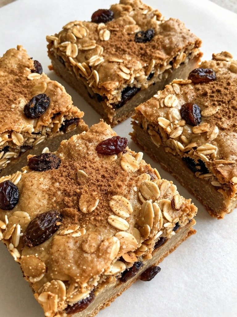 Cinnamon Raisin Baked Oatmeal Squares