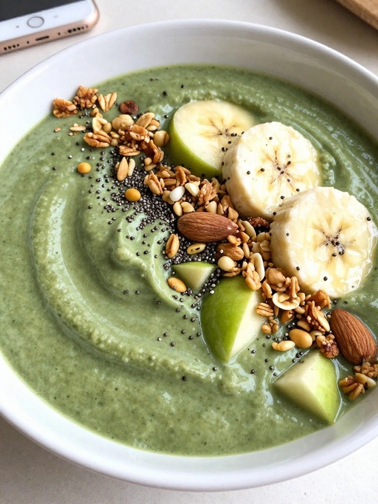 Green Apple Spinach Smoothie Bowls