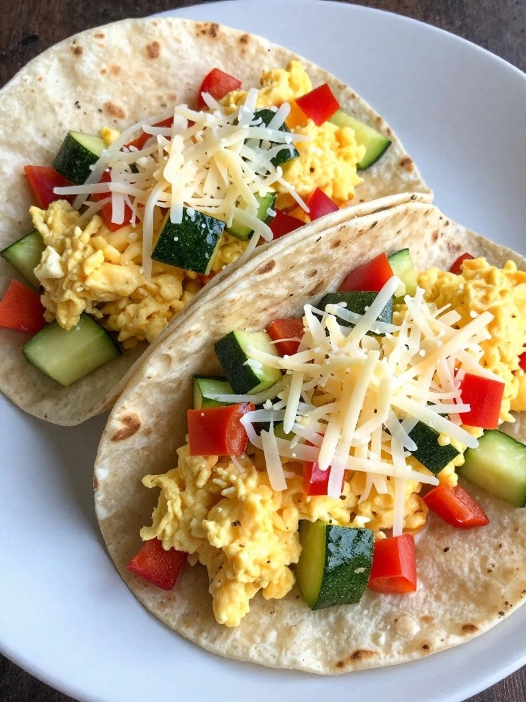 Mild Veggie Breakfast Tacos with Scrambled Eggs
