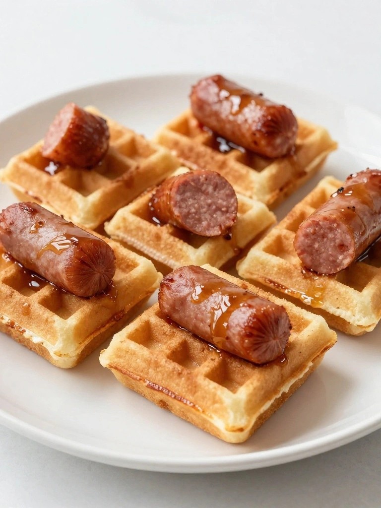 Sausage and Waffle Bite Sandwiches