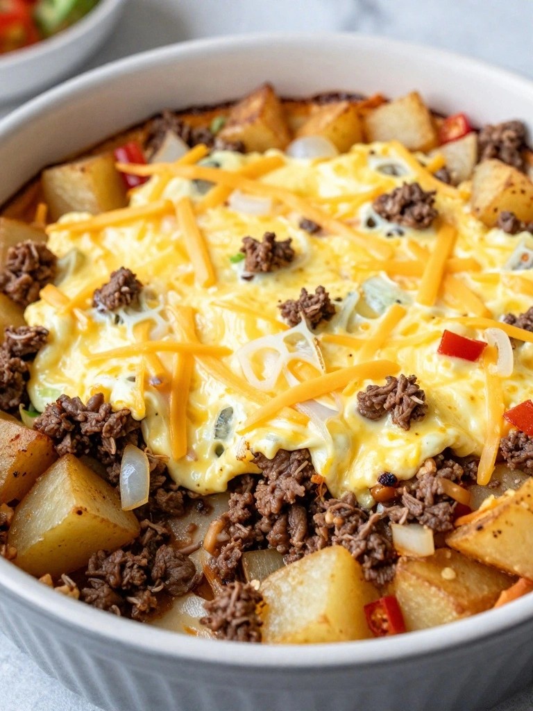 Beef Chorizo, Potato, and Jalapeño Egg Bake