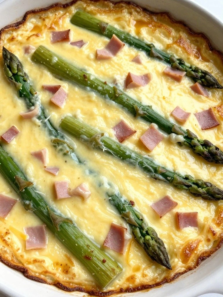 Ham, Asparagus, and Gruyère Overnight Egg Bake