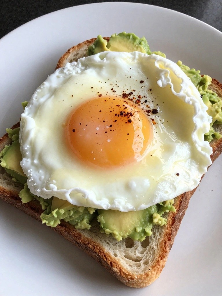 Avocado Toast with Poached Egg and Chili Flakes