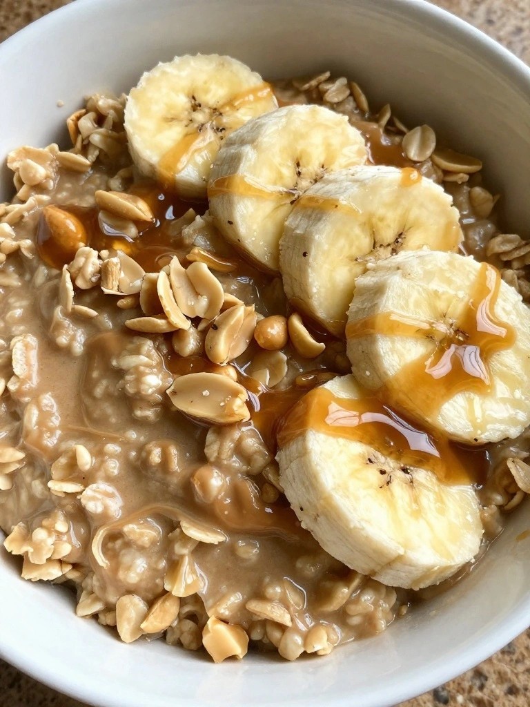 Microwave Peanut Butter Banana Oatmeal