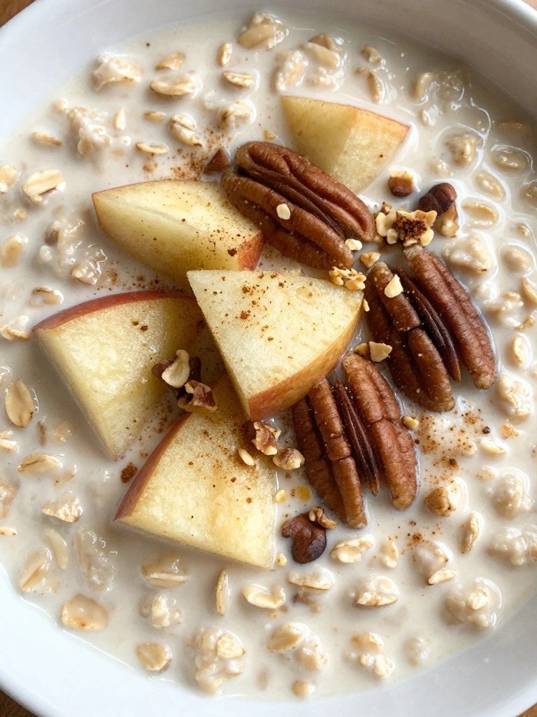 Stovetop Apple Cinnamon Oatmeal with Pecans