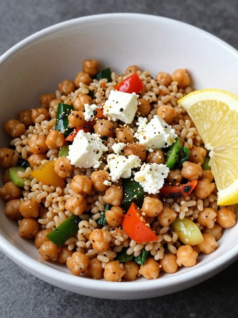 Chickpea Feta Mediterranean Breakfast Grain Bowls