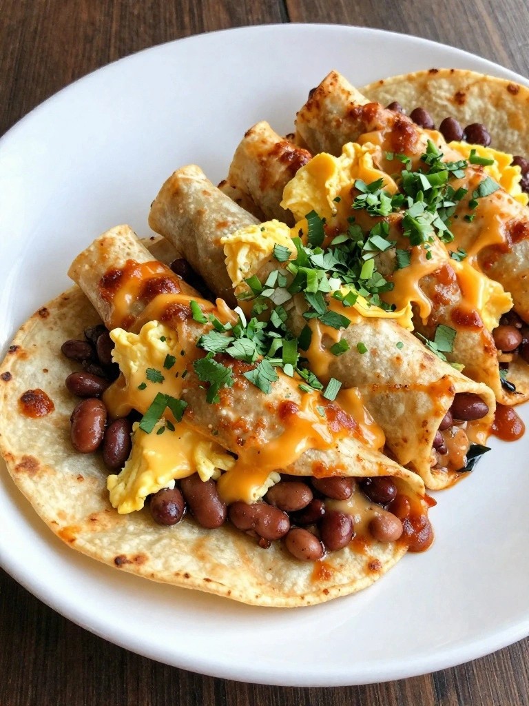 Kidney Bean and Smoked Gouda Breakfast Enchiladas